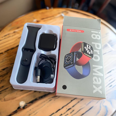Pushkar Traders i8 Pro Max Touch Screen Bluetooth Smartwatch with Activity Tracker Smartwatch(Black Strap, Free Size)
