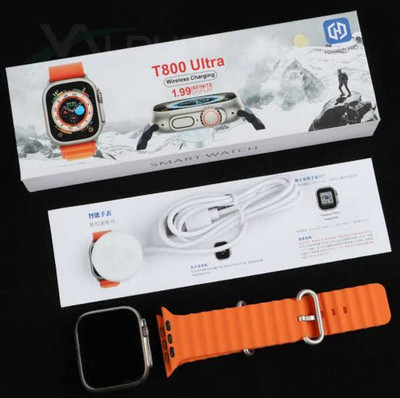 Fuziqra techfly t800 ultra smart watch wireless charger smartwatch Smartwatch(Orange Strap, Free Size)