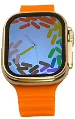 Riva W10 ultra Smart Watch with Dual Strap Full Screen Waterproof Touch Display Smartwatch(orange Strap, M)