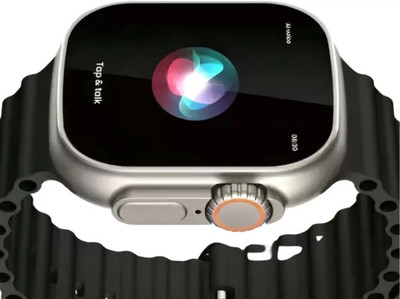Techio TECHIO T800 Smart Watch ULTRA WITH WIRELESS CHARGING (BLACK STRAP , FOR ALL) Smartwatch(Black Strap, Free)