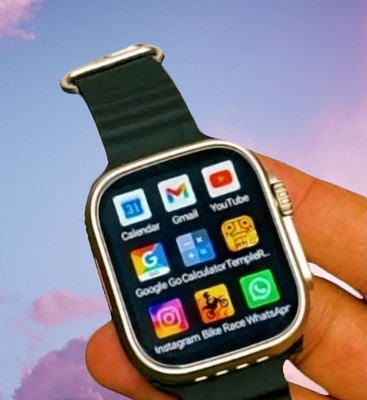 STAR T900 black Ultra smart watch with WiFi GPS SIM card 4G S9 Smartwatch(Black Strap, Free Size)