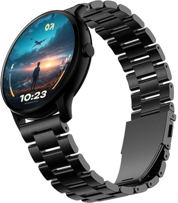 GOBOULT Dire 1.38'' 2.5D Curved HD Display, 500Nits, 250+ Watch Faces Smartwatch(Jet Black Strap, Free Size)