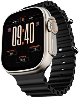Techio T800 SMART WATCH ULTRA0 Smartwatch(Black Strap, FREE)