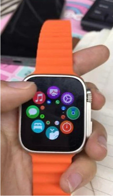 Pushkar Traders T800 Ultra Smartwatch Pro – Bluetooth Call, AMOLEd, Series 9 2025 Edition Smartwatch(ORANGE Strap, FREE SIZE)