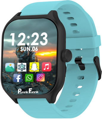 PunnkFunnk H9 Stay Connected, Stay Smart with Bluetooth calling & silicon Strap Smartwatch Smartwatch(Blue Silicone Strap, Regular Size)