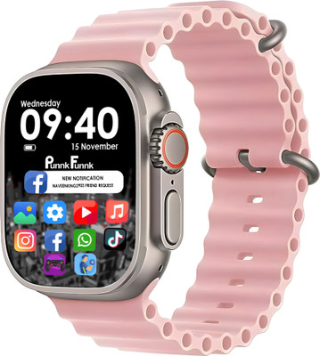 PunnkFunnk T800 ultra Series 8 with AI assistant, bluetooth calling and fitness Smartwatch(Pink Strap, Free Size)