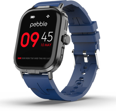 Pebble Nomad Pro 1.99” True HD Display, BT Calling, Health Suite, DIY Watch Faces Smartwatch(NAVY BLUE Strap, Free Size)