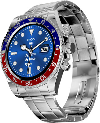 Fire-Boltt Astra Luxury Stainless Steel Smart Watch, Bluetooth Calling with 1.28 Display Smartwatch(Blue Red SS Strap, Free Size)