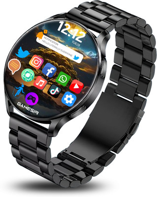 GameSir Active 2 Round Stay Connected with YouTube, Facebook, and Insta Notifications Smartwatch(Black Strap, Free Size)