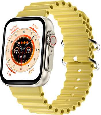 Fire-Boltt Gladiator 49.7mm Display, Bluetooth Call, 123 sports modes, IP67, voice assist Smartwatch(Yellow O Strap, Free Size)