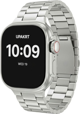 Upakrt Ultra Silver Metal Strap Smartwatch with HD Display & Bluetooth Calling Smartwatch(Silver Metal Strap, Regular)