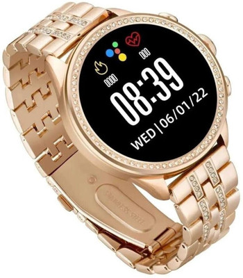 MELZRON GEN 9 Calling Rose Gold Diamond_41 Smartwatch(Golden Strap, Freesize)