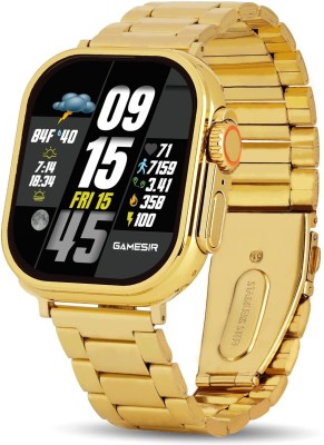 GameSir Crystal 24K Golden with Extra Strap Bluetooth calling, Health, Sport, Fashion Smartwatch(Golden, Black, Orange Strap, Free Size)