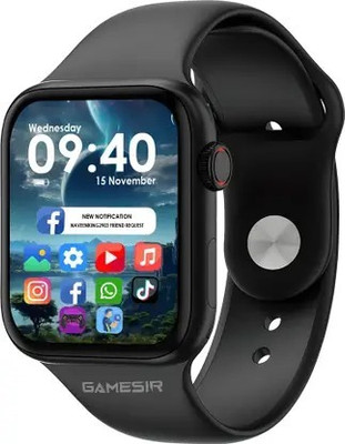 GameSir T500 Black watch stylist look for Boys Bluetooth calling Smartwatch(Midnight Strap, 1.65 Inch Full Display)