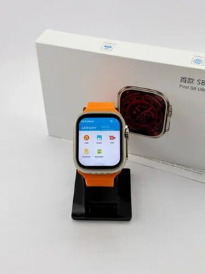 RLS T800 Ultra Honeycomp Edition smart watch with WiFi GPS SIM card 4G R23 Smartwatch(Orange Strap, Free Size)