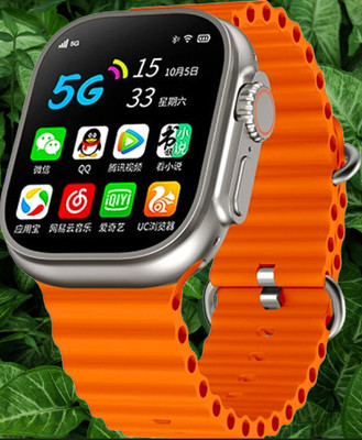 maxphony T800 Ultra Pro Edition smart watch with WiFi GPS SIM card 4G Smartwatch(Orange Strap, Free Size)