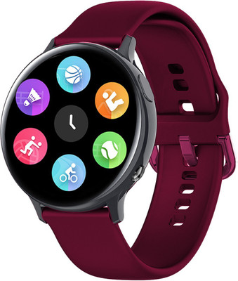Time Up New Custom Face,BT Calling,Music,Multi Sports & Health Features Smartwatch(Maroon Strap, Free Size)