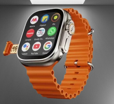 BEST BOOST T800 Bluetooth Calling Touch Watch Health Modes Music Camera Operate Contacts Smartwatch(Orange Strap, Free Size)