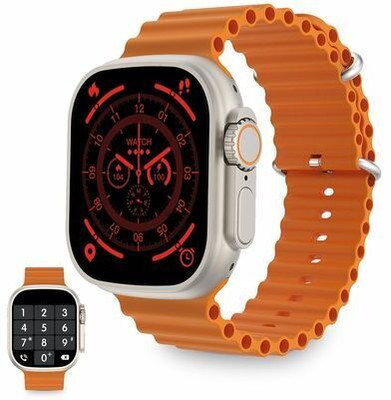 wipix T800 Ultra Bluetooth Calling Touch smart watch with Many Features SKU54 Smartwatch(ORANGE Strap, Free Size)