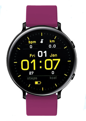 Time Up New Launch With Mic.& Speaker,BT Call,Music,Pedometer ,Heart & Sleep Monitor Smartwatch(Deep Wine Strap, Free Size)
