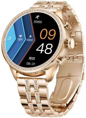 MELZRON Gen9 Smat Watch Touchscreen Display Bluetooth Calling Health Monitoring Smartwatch(Golden Strap, Freesize)