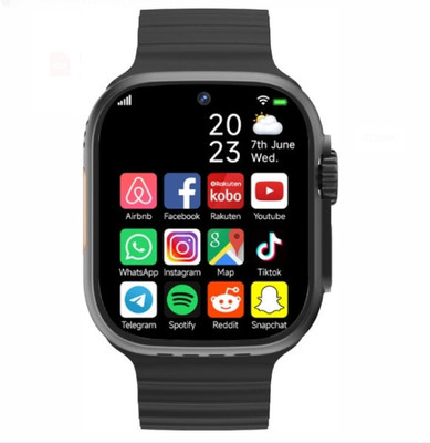zora ultra 8 smart watch with wireless charging Smartwatch Smartwatch Smartwatch(Black Strap, Free Size)