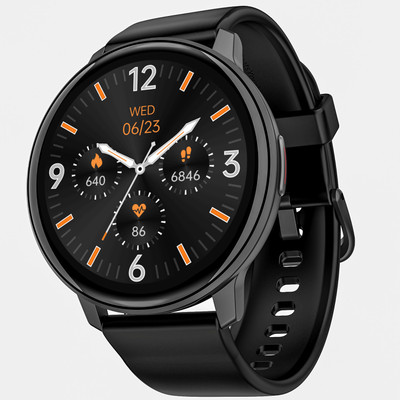 boAt Lunar Connect with ENx Technology for BT Calling & 1.28 HD Round Display Smartwatch(Black Strap, Free Size)