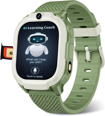 Sekyo Neo AI 4G Smart Watch for Kids with AI Learning, Whatsapp, Video Calling Smartwatch(Green Strap, Activity Tracker, Habit Coach, 8GB 4G/5G Sim Card |Parental App)