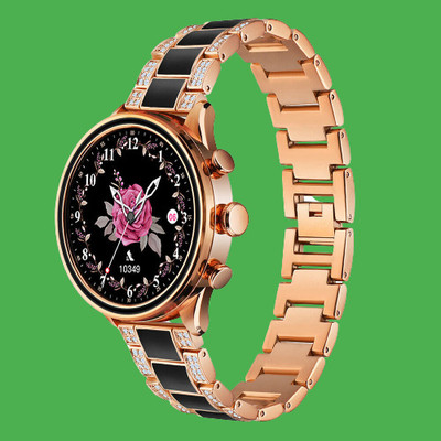 Wifton 1.28 inch screen lady smart watch Smartwatch(Gold Strap, Free Size)