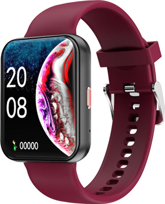 Gizmore Blaze Max 1.85″ BT Calling Edge To Edge Display, Voice Assistance, Bluetooth Smartwatch  (Burgundy Strap, Free Size) For Rs. 999 @ 83 %