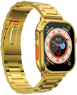 Woonk S9 Ultra Smartwatch(Gold Strap, Free Size)
