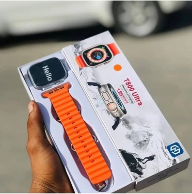 Gunjan Sales T800 Series 8 Ultra Smart Watch HD 1.99 Inch Display Smart Watch_019 Smartwatch(Orange Strap, Free Size)