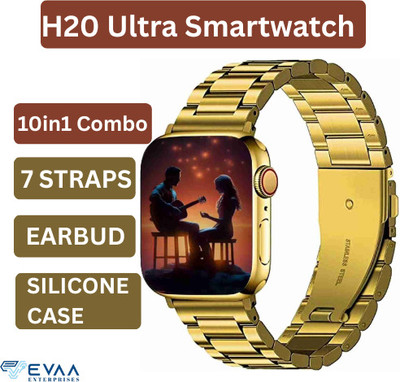 EVAAENTERPRISES Ultra H20 Earbud Watch 10 in 1 Combo Smartwatch(Multicolor Strap, free)