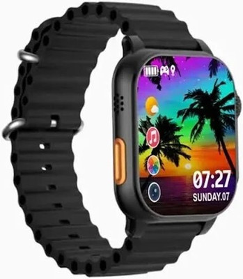 AKASH TRADERS T800 Ultra Smart Watch & BLUETOOTH CALLING (BLACK STRAP) Smartwatch(Black Strap, Free Size)