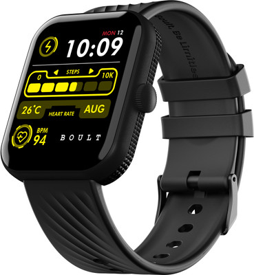 Boult Craft 1.83″ HD Display, BT Calling, Health Monitoring, Knurled Design, 500Nits Smartwatch (Tarmac Black Strap, Free Size) For Rs. 999 @ 71 %
