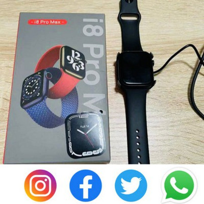 JAKCOM I8 Pro Max With Android & IOS Bluetooth Calling Features Smartwatch(Black Strap, Free)