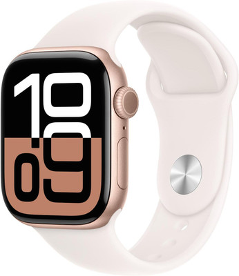 Apple Watch Series 10 GPS + Cellular 46mm Rose Gold Aluminium with Sport Band(Light Blush Strap, Free Size) Apple Watch Series 10 GPS + Cellular 46mm Rose Gold Aluminium with Sport Band(Light Blush Strap, Free Size)