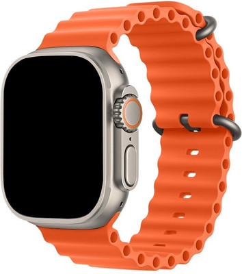 Fuziqra T800 ultra smart watch with wireless charging Smartwatch(Orange Strap, Free Size)