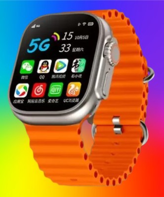 firetouch A1 T10 Ultra Honeycomp Edition smart watch with WiFi GPS SIM card 5G Smartwatch(Orange Strap, Free Size)