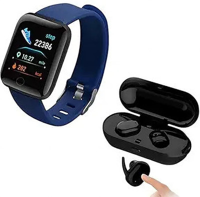 Rhobos Combo C787 D116 SmartWatch with Heart Rate & TWS4 Bluetooth Earphone Smartwatch(Multicolor Strap, Free Size)