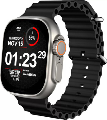 GameSir T800 BT watch 2in Big Screen Sunlight Proof Display Music Play Insta WA Notifier Smartwatch(Black Strap, Free Size)