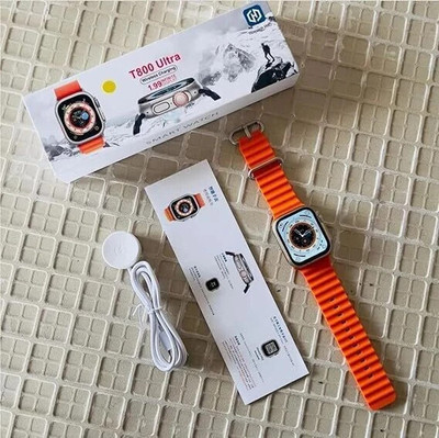 Satyam TRADERS T800 Bluetooth Calling Touch Watch with IP67 Waterproof Music Play Smartwatch(Orange Strap, Free Size)