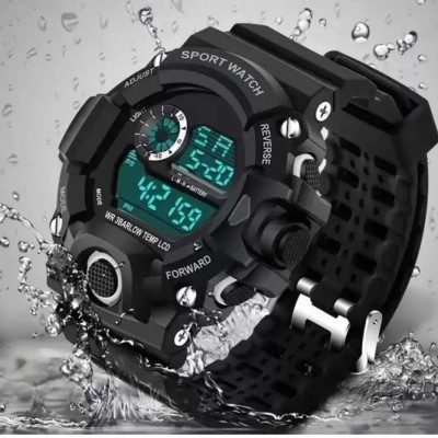 RHYLOZ Digital Sports Watch Army Strap Waterproof Watch for Men's Kids Watch for Men Smartwatch(Black Strap, Mens)