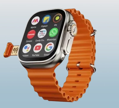 GETECH T800 Ultra SmartWatch With BT Calling and Answer Full Touch Fitness Smartwatch(Orange Strap, Free Size)