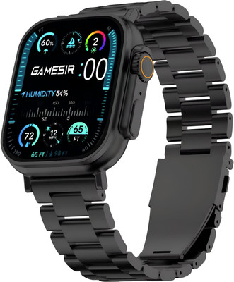 GameSir Black T800 Ultra Smartwatch Stainless Steel, BT Calling, Fitness & Music Smartwatch(Black Metal Strap, Regular Size)