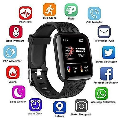 VIGIL SMART WATCH BAND BLACK BLUETOOTH VERSION FOR BOYS AND GIRLs Smartwatch(Black Strap, Free Size)