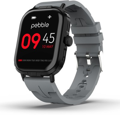 Pebble Nomad Pro 1.99” True HD Display, BT Calling, Health Suite, DIY Watch Faces Smartwatch(ROCKY GREY Strap, Free Size)