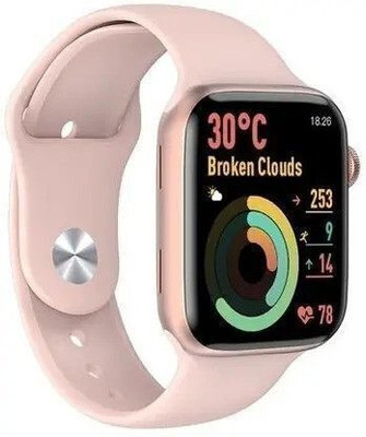 Wrixty Pink I8 Pro Pink Watch 1.69” LCD Display, Multiple Watch Faces, Smartwatch(Pink Strap, 1.69)