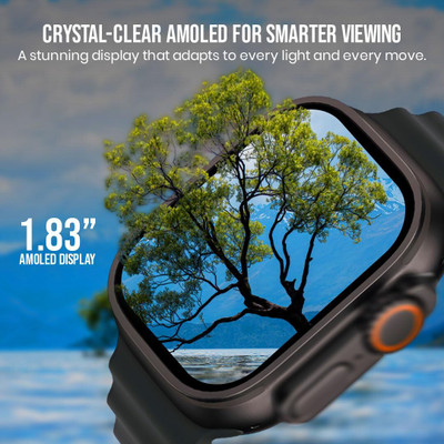 youth gallery T800 2.5 Ultra Smart Watch Bluetooth Calling with Magnetic Charger A100 watch Smartwatch(Black Strap, 1.78 inch)