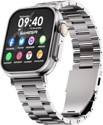 GameSir Silver T800 Ultra Smartwatch Stainless Steel, BT Calling, Fitness & Music Smartwatch(Silver Metal Strap, Free Size)